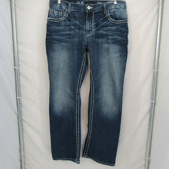 International Concepts Copenhagen Slim Boot Cut Blue Jeans Men's Size 34 - Picture 1 of 11